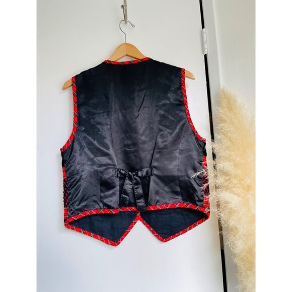 Vintage Tan Trum Xmas / Holiday Vest Sz L - Picture 5 of 5